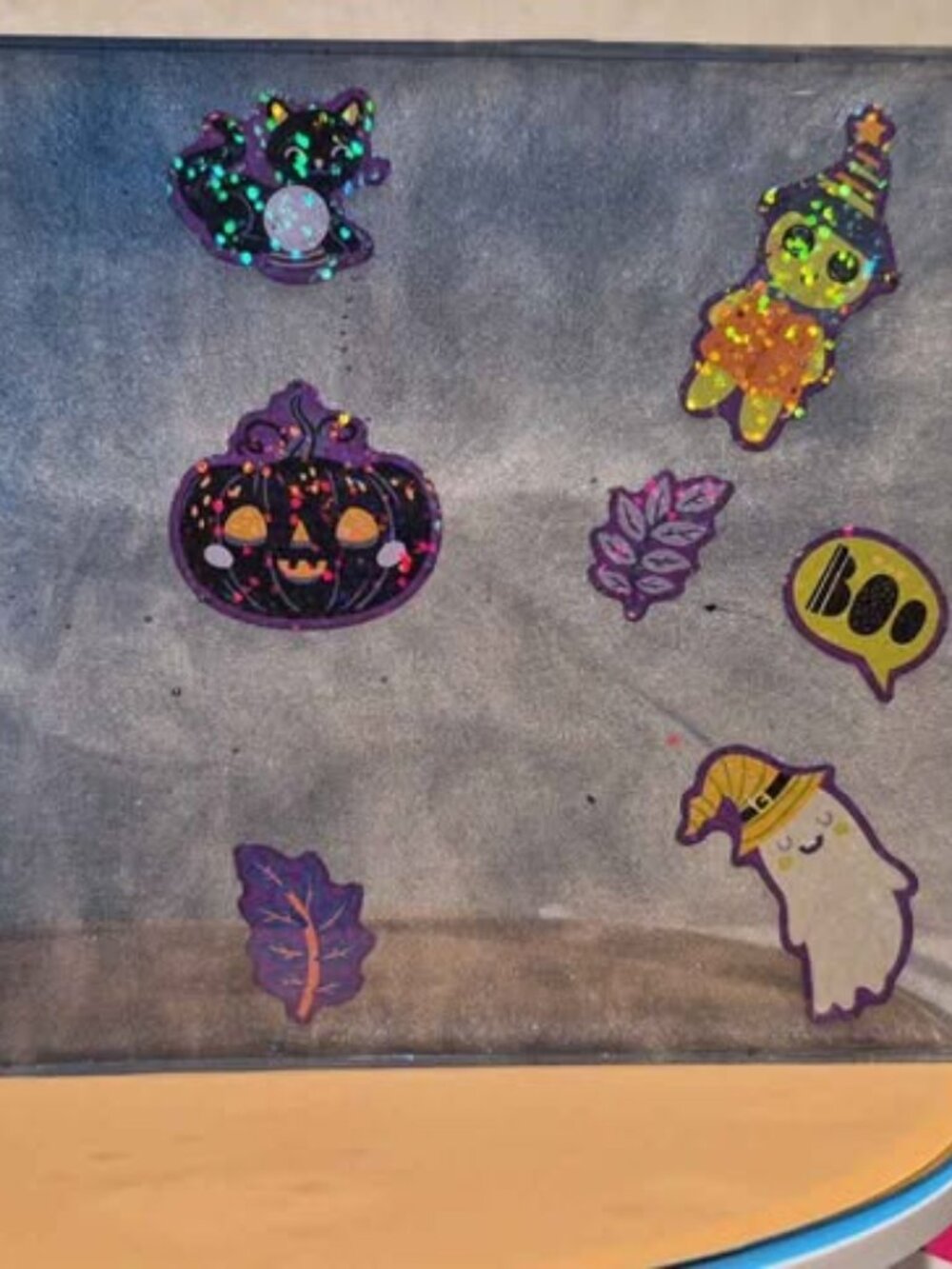 Handmade Halloween Resin Tray (5x7) & Coaster. #HW1